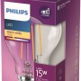 Philips LED-Lampe E27 in Glühlampenform, 1,5W, 150 Lumen, warmweiß, in lila Verpackung.