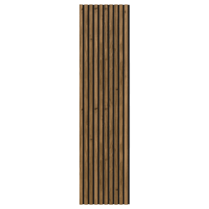 Denpanels Akustikpaneel Nordic Outdoor Design mit Thermoholz und schwarzem Filz.