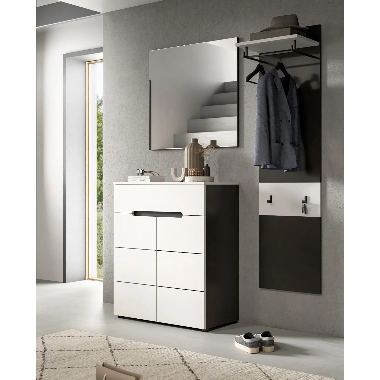 Inn.Furn Garderobenpaneel in Grau und Weiß 45 x 165 cm Cooper_6
