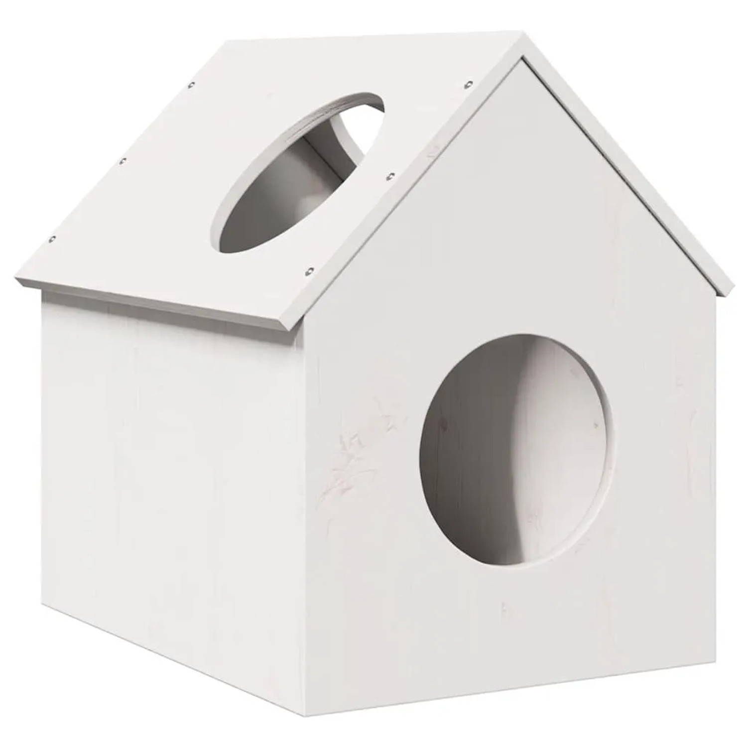 vidaXL Katzenhaus Weiß 41x50x50 cm Massivholz Kiefer 859296