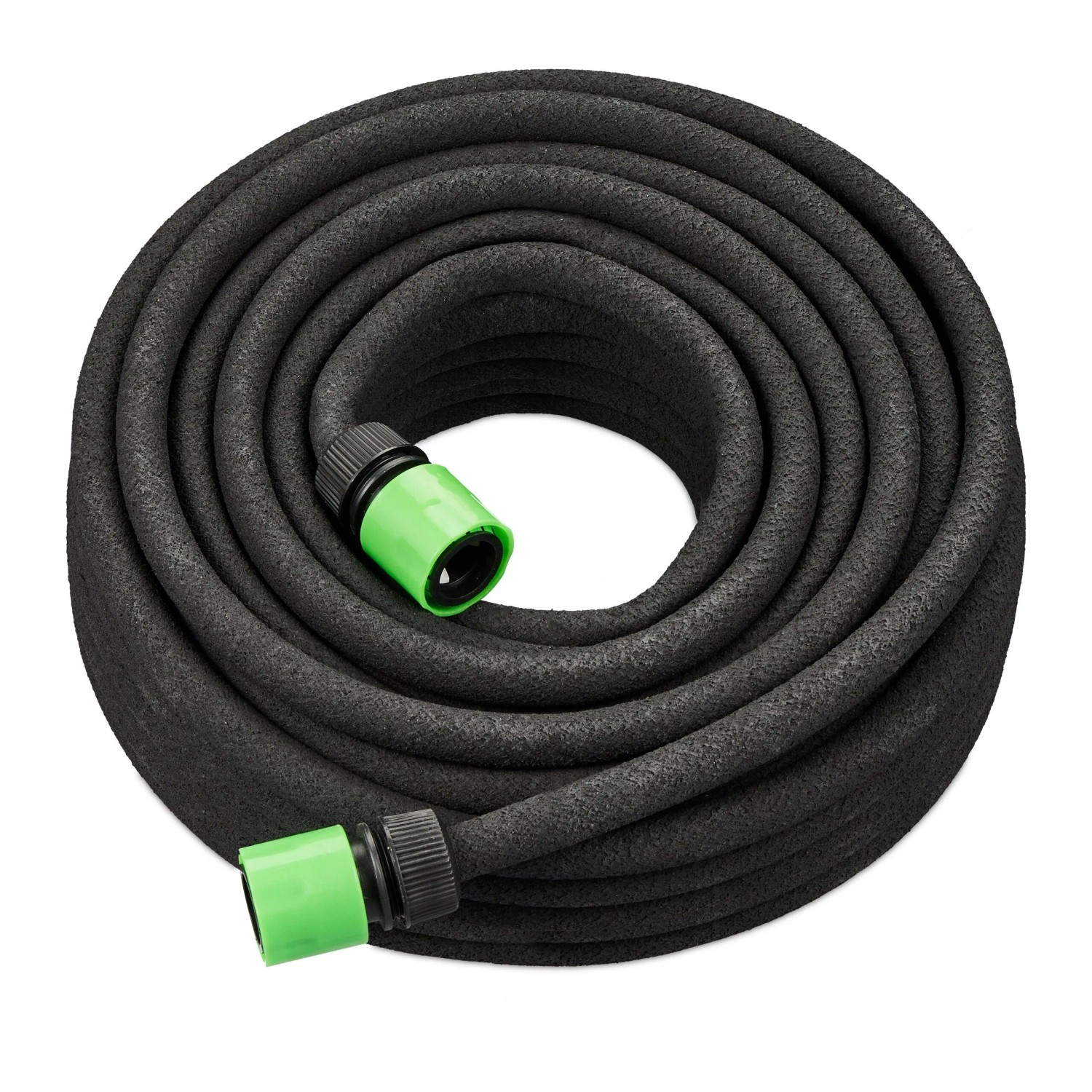 Relaxdays Tropfschlauch Gummi PVC Messing Schwarz Grün Wassersparend 25 m ø 12/16 mm