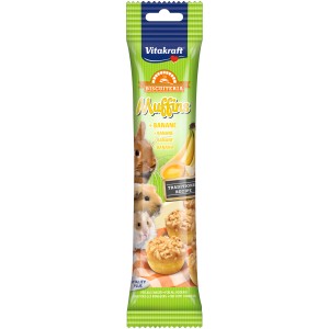 Vitakraft Snack Muffins Banane für Nager, 5 Stück. Leckerer Nager-Snack mit Banane.