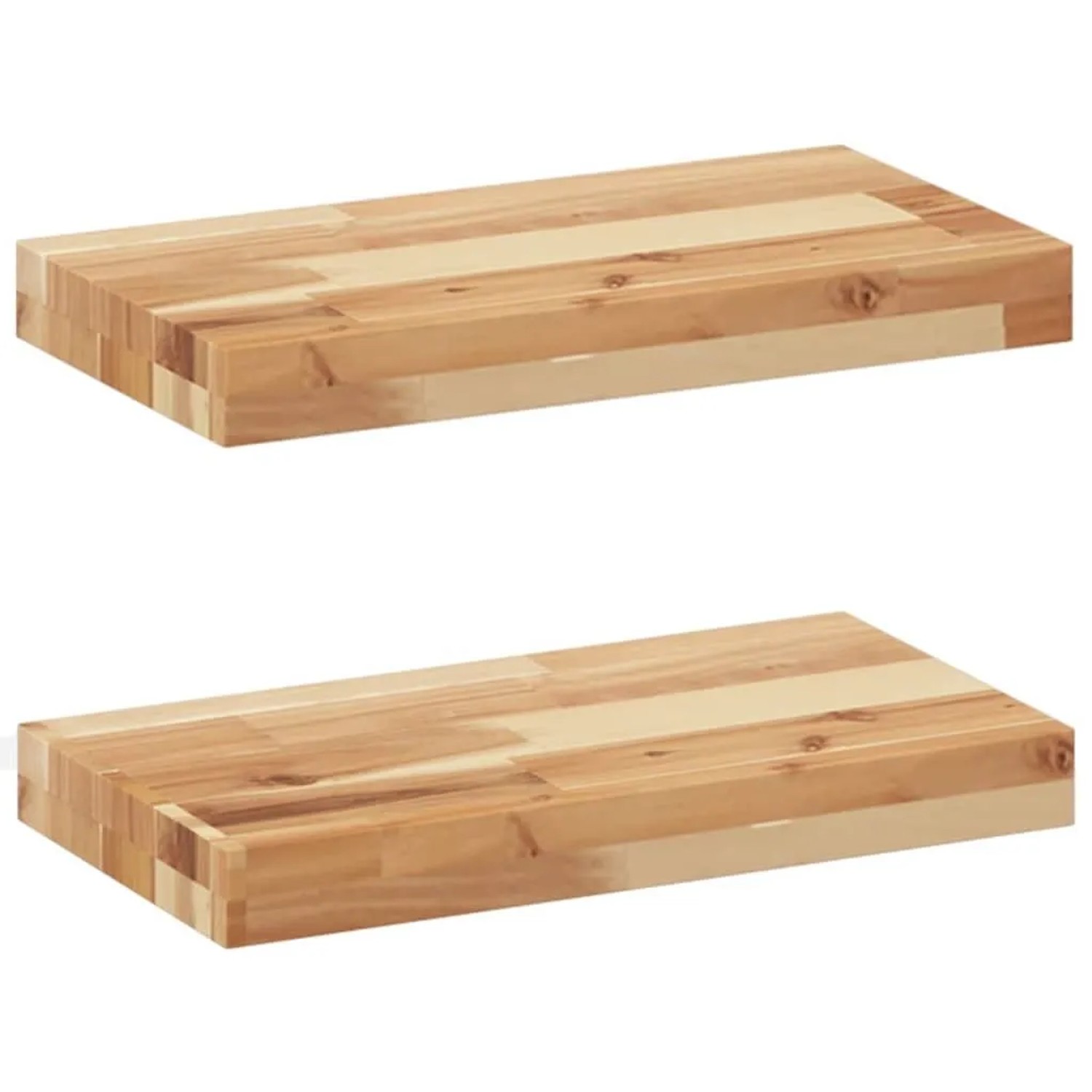 vidaXL Schweberegale 2 Stk 60x20x4 cm Massivholz Akazie Ölbehandelt 3279580