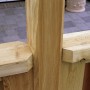Skan Holz Deckelschalung Brüstung aus Douglasie für Terrassenüberdachung, Detailansicht.
