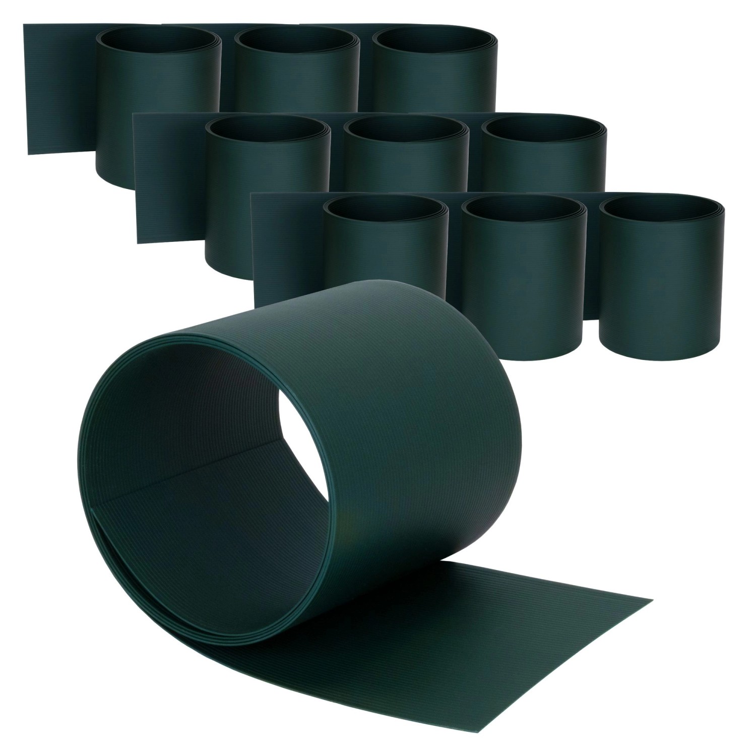 Jardinion Sichtschutzstreifen 10x 2,52m mit 3mm Rillen PVC Grün günstig online kaufen