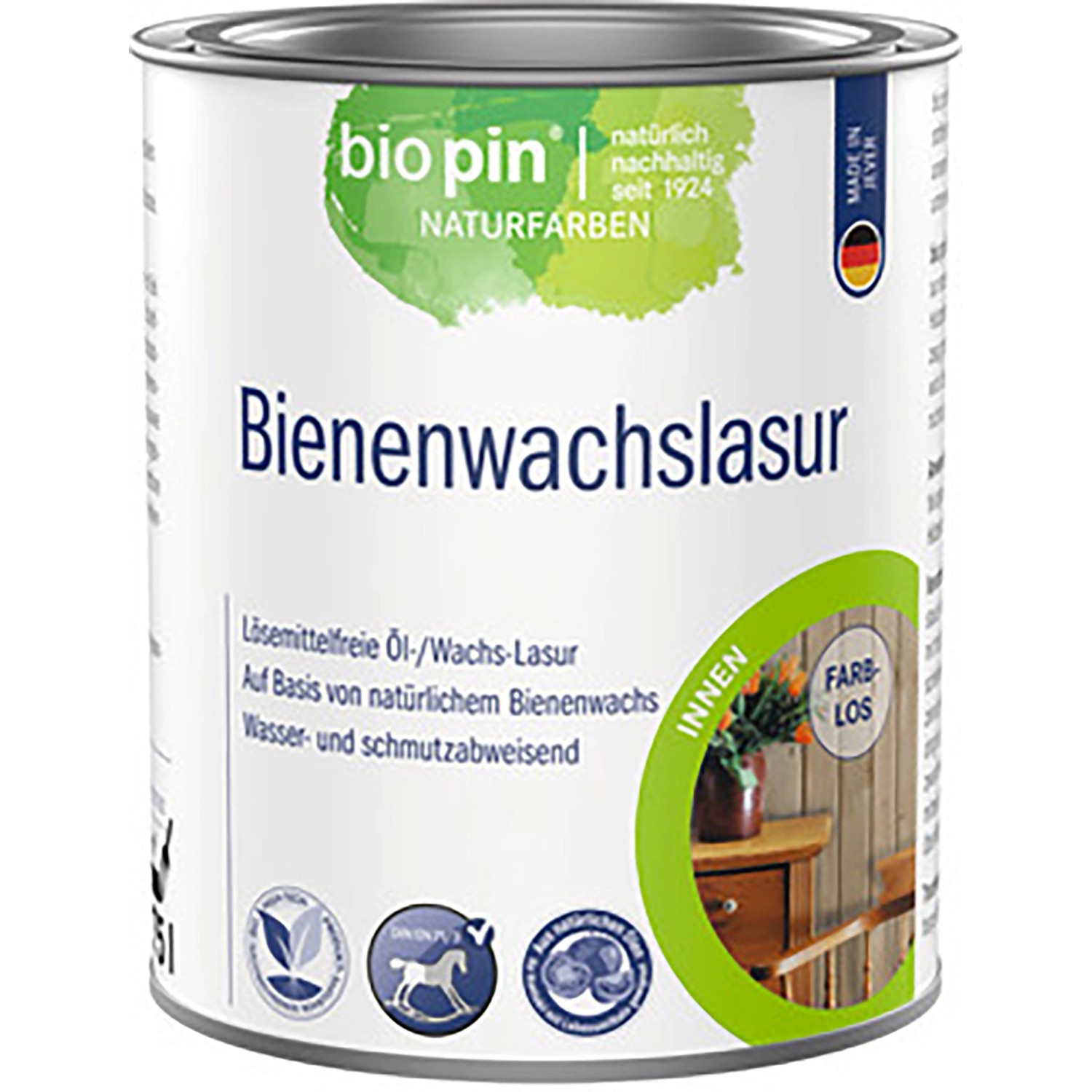 Biopin Bienenwachslasur Transparent 750 ml
