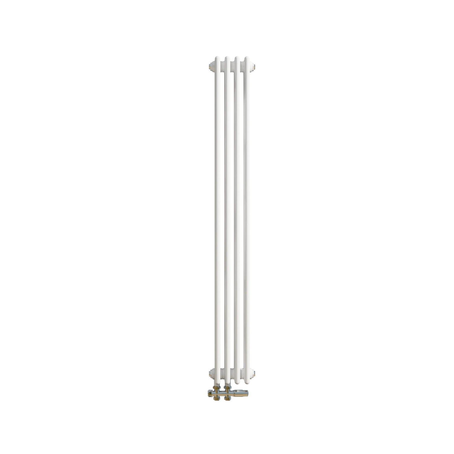 Duschparadies 3 Säulen Traditioneller Heizkörper in Gusseisen-Optik 1500x200mm 700W für Warmwasserbetrieb Weiß