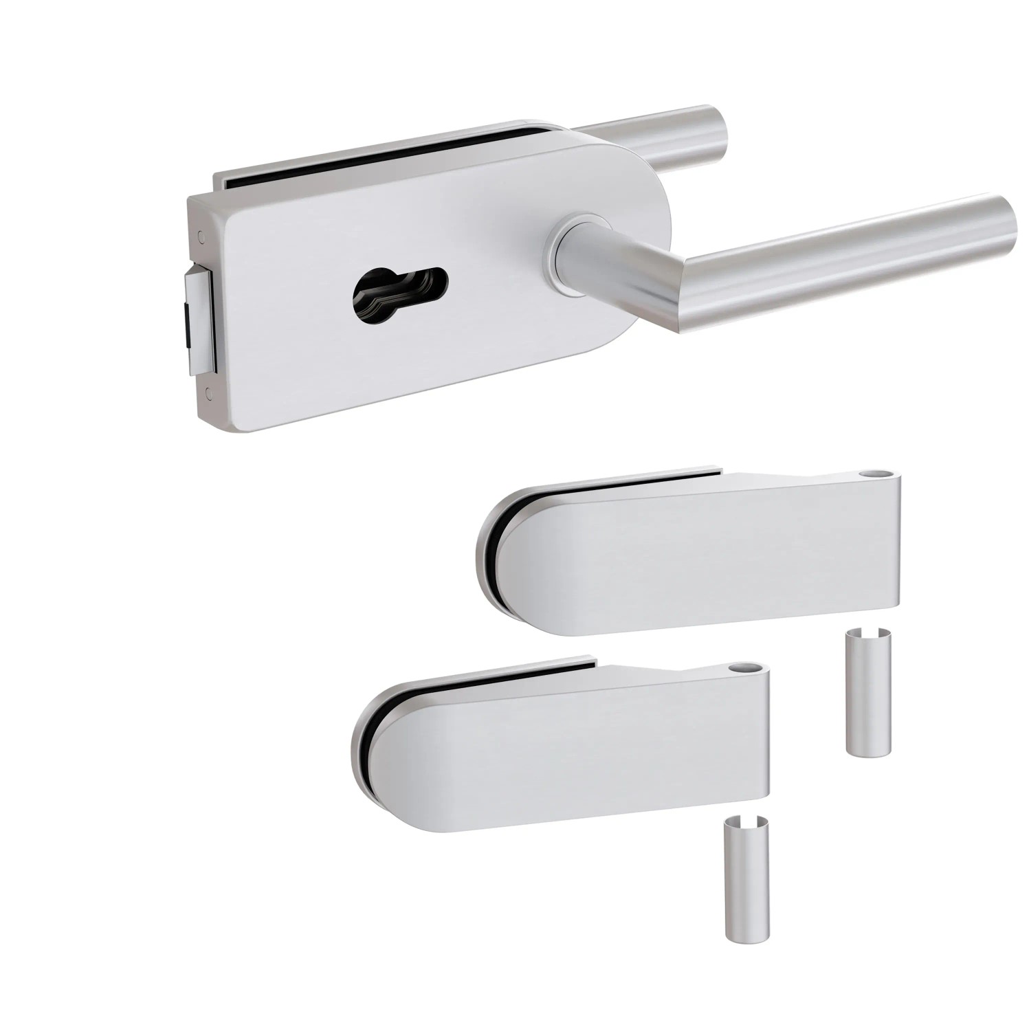 Levidor Glastürbeschlag Studio Rund Profilzylinder Vorbereitet Aluminium günstig online kaufen