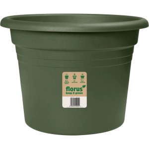 Grüner Florus Pflanztopf Mediterran Cilindro, Ø 40 cm, ideal für Garten und Balkon.