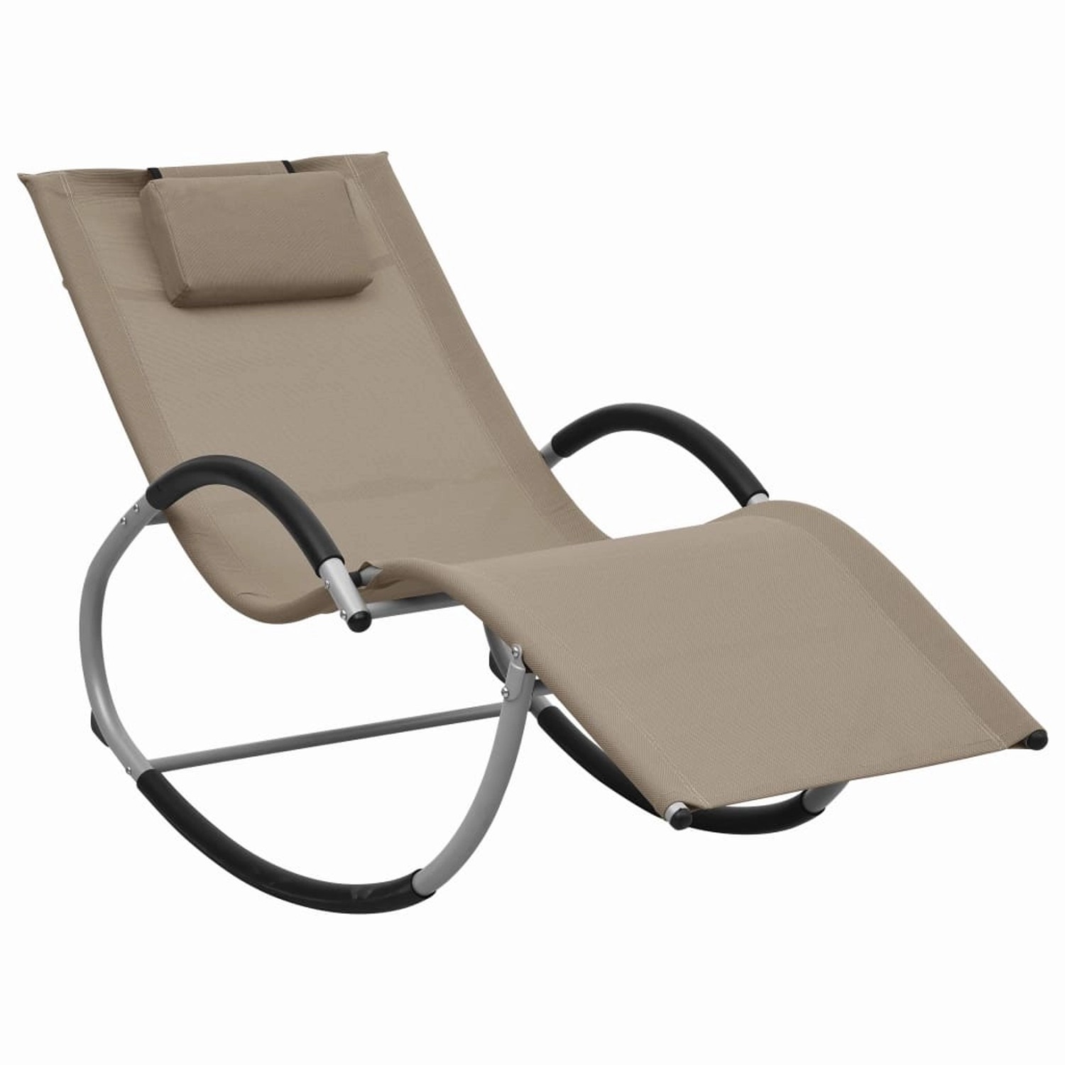 vidaXL Sonnenliege mit Kissen Taupe Textilene 47790