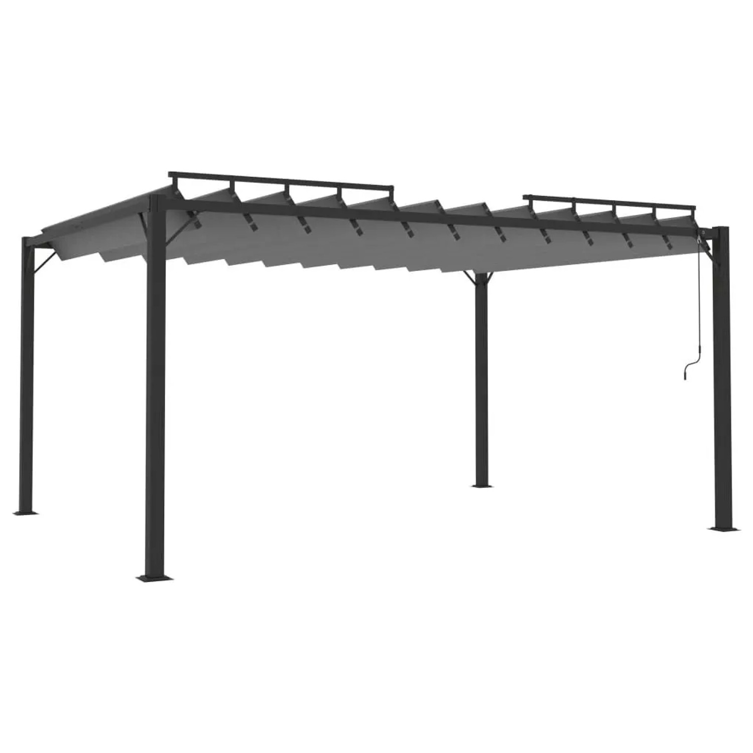 vidaXL Pergola mit Lamellendach 3x4 m Anthrazit Stoff und Aluminium 313929