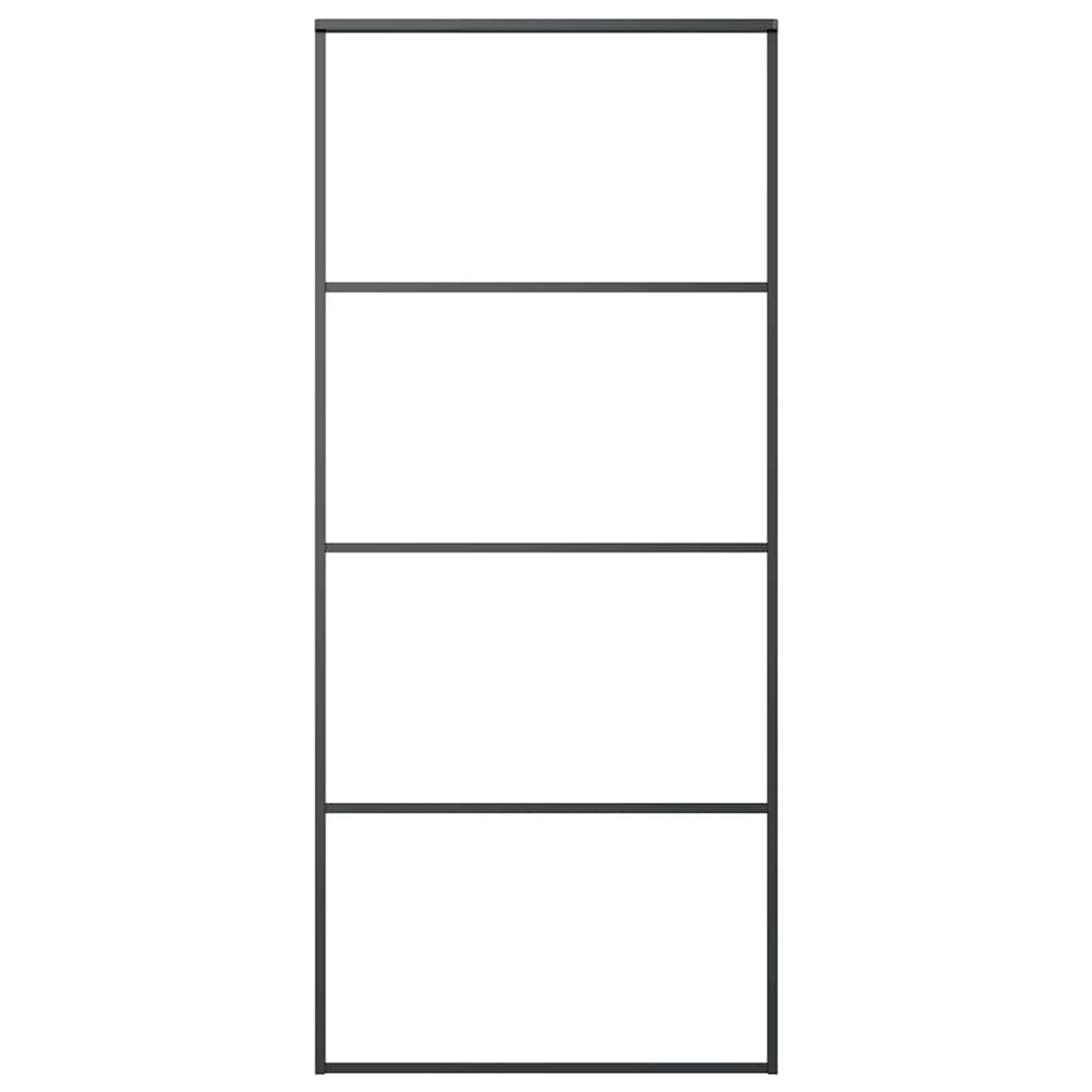 vidaXL Schiebetür Aluminium und ESG Glas 90x205 cm Schwarz 149480 günstig online kaufen