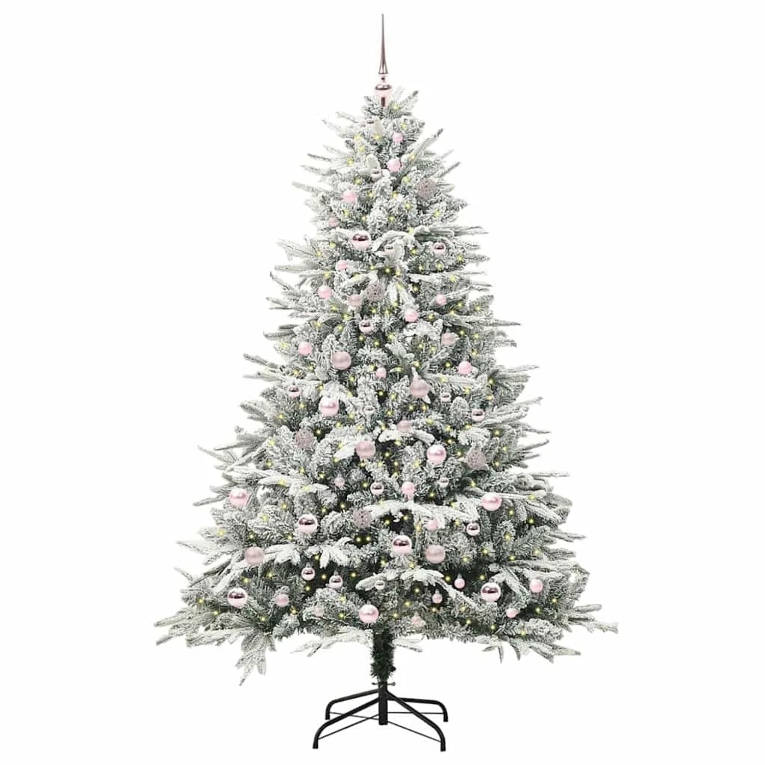 vidaXL Künstlicher Vorbeleuchteter Weihnachtsbaum mit Kugelset Grün 3395408