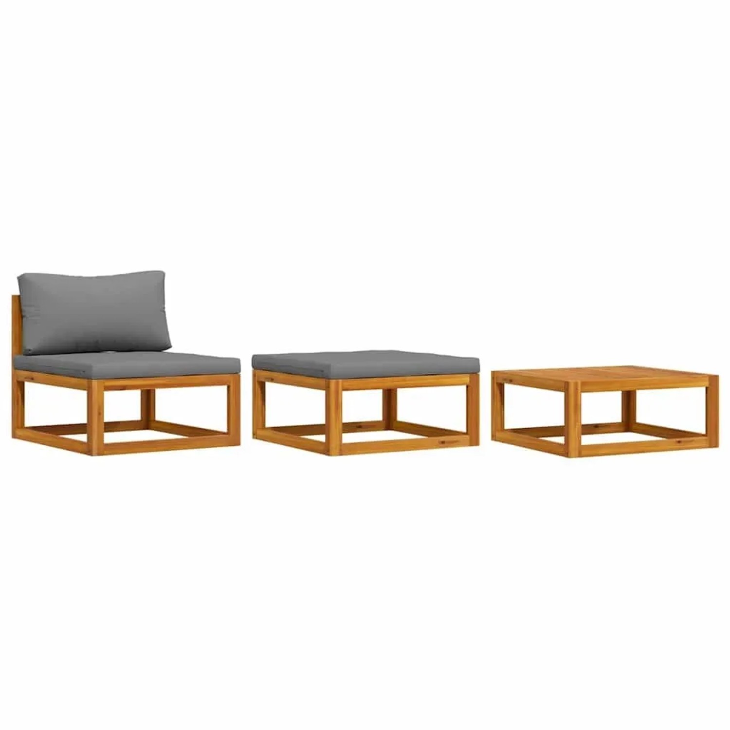 vidaXL 3-Tlg Garten-Lounge-Set mit Kissen Massivholz Akazie 311854