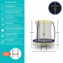 Blaues Zero Gravity Gartentrampolin 183cm mit Sicherheitsnetz und Leiter.