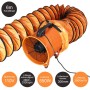 Oranger MAXBLAST Industrieventilator 300mm mit 6m Kanal für Luftzufuhr und Staubentfernung.
