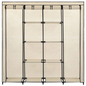 Cremefarbener vidaXL Kleiderschrank mit 4 Fächern, 175x45x170 cm. Praktische Aufbewahrung für Kleidung.