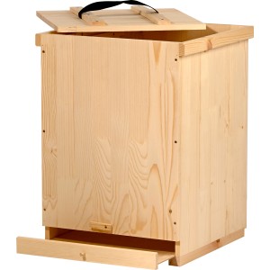 Dobar Wabentransportkiste aus Holz mit Deckel und Griff, geeignet für ca. 10 Holz-Rähmchen.