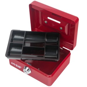 HMF 102122-03 Kinder Spardose Geldkassette Schlitz 12 x 9 x 6 cm Rot