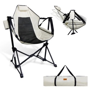 CCLIFE Campingstuhl Klappstuhl Outdoor Faltbar 100Kg Beige