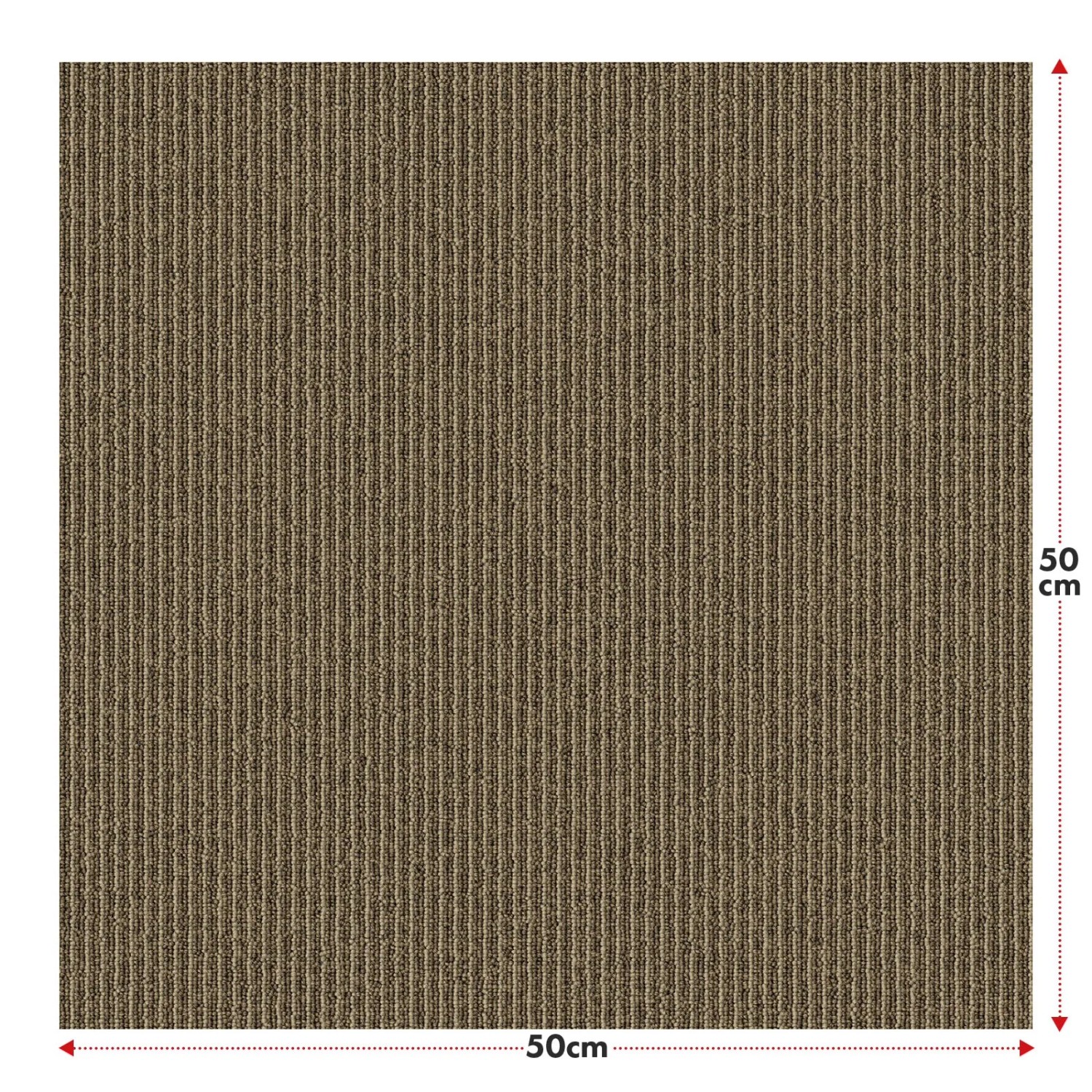 Beige Teppichfliese Bern 50x50 cm, schalldämmend und selbstliegend.