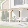 Weka Bausatz für freistehende Terrassenüberdachung aus unbehandeltem Holz mit drei Pfosten.