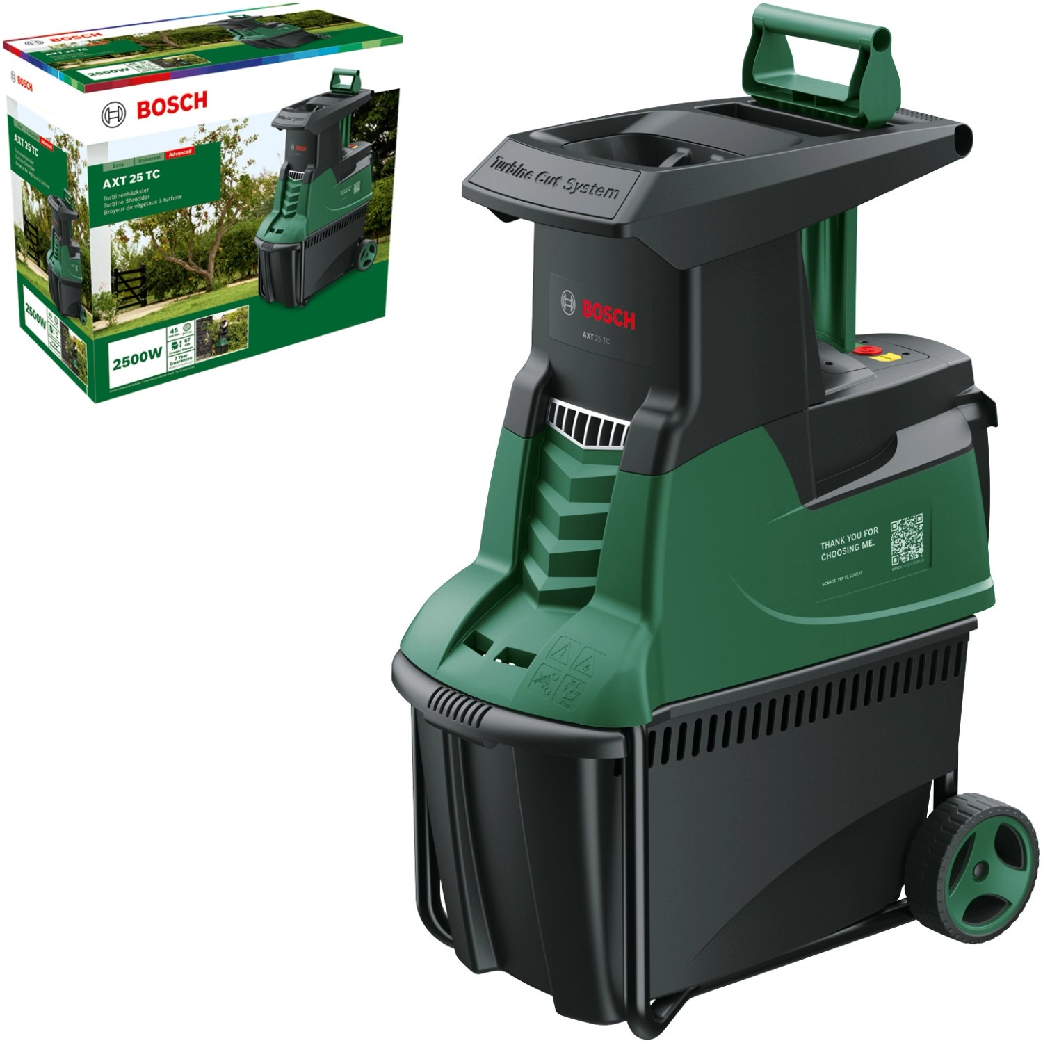 Bosch Gartenhäcksler AXT 25 TC mit Turbinen-Schnitt-System