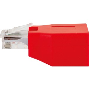 Schwaiger CAT 6 Crossover Adapter mit RJ45 Stecker und Buchse, rot.