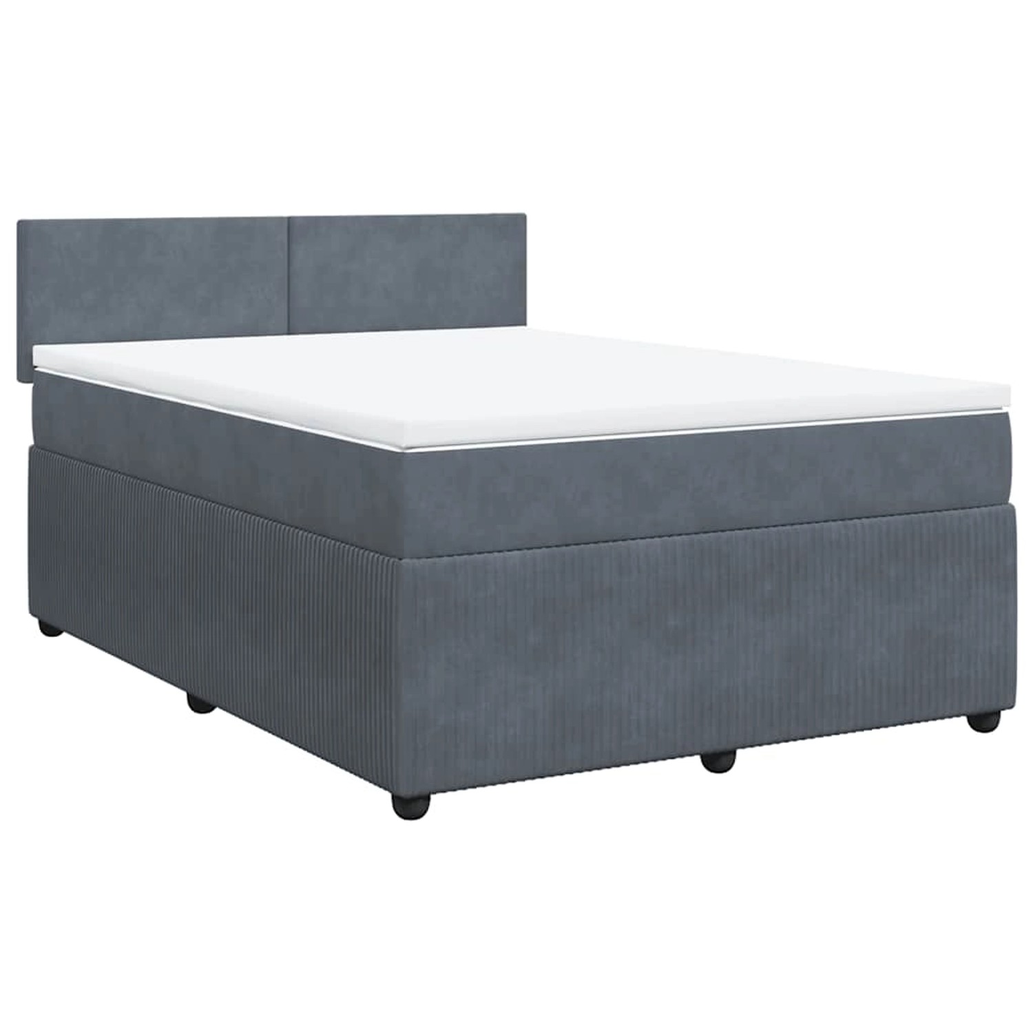 vidaXL Boxspringbett mit Matratze Dunkelgrau 140x200 cm Samt 3287753 günstig online kaufen