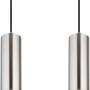 Globo Pendelleuchte Robby, 4-flammig, Nickel matt, zylindrische Lampenschirme.
