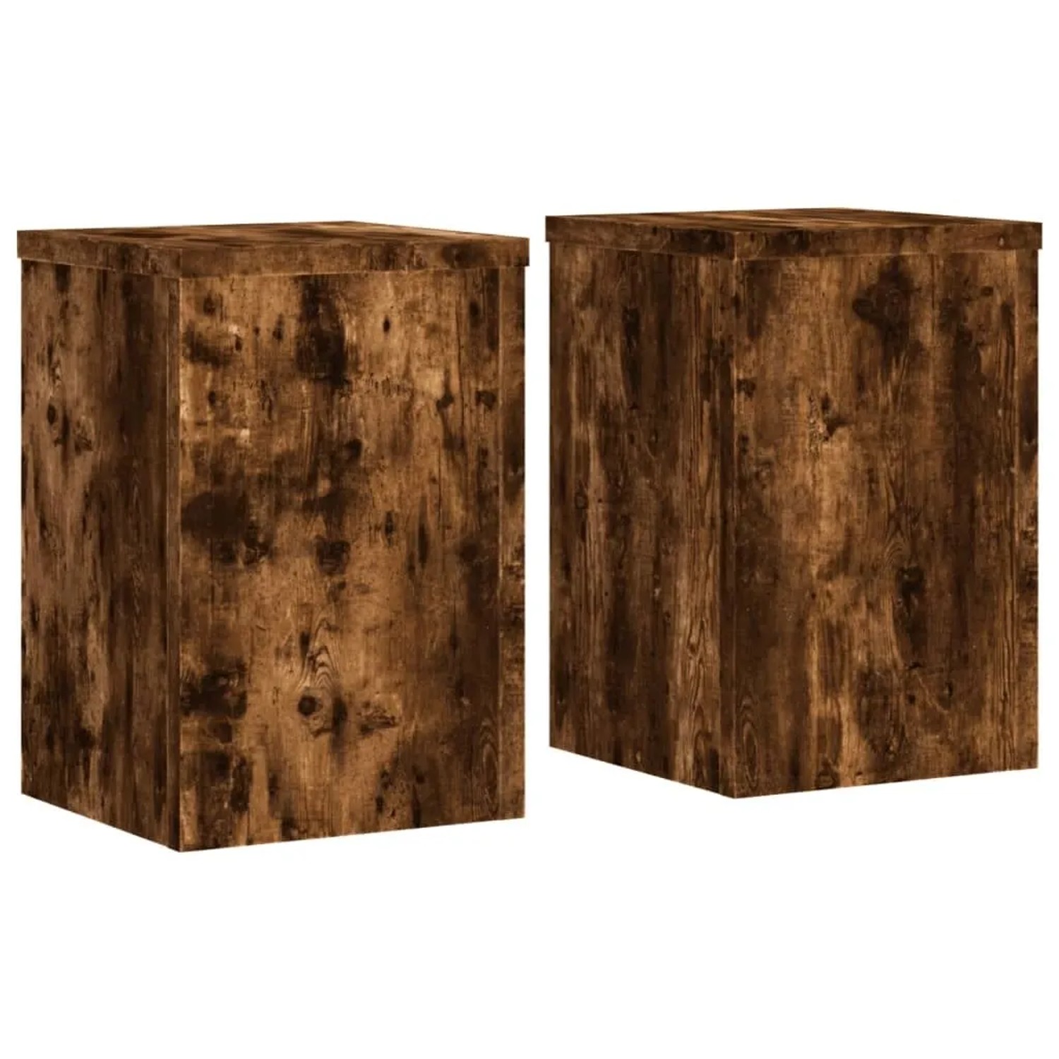 vidaXL Pflanzenständer 2 Stk Räuchereiche 25x25x35 cm Holzwerkstoff 852910