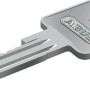 Schlüssel für Abus Profilzylinder E30NP 45/45, silberfarben.