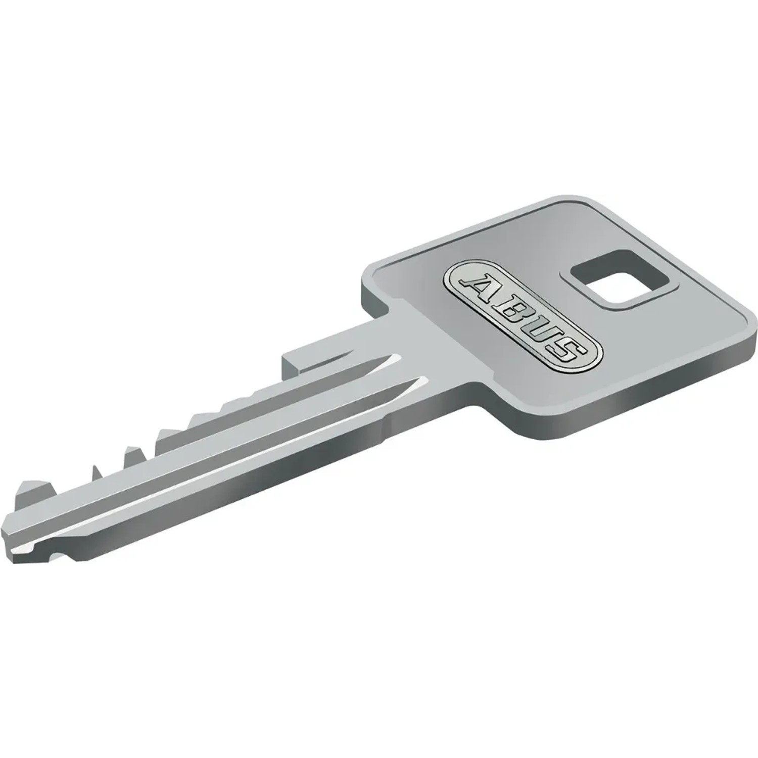 Schlüssel für Abus Profilzylinder E30NP 45/45, silberfarben.
