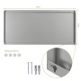 Silberne Magnettafel 78x37cm mit 4 Magneten und Montagematerial für Wanddekoration.
