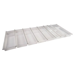 SOTECH Cuisio Besteckeinsatz 1200 mm Höhe 55 mm Transluzent Weiß mit Messerblock