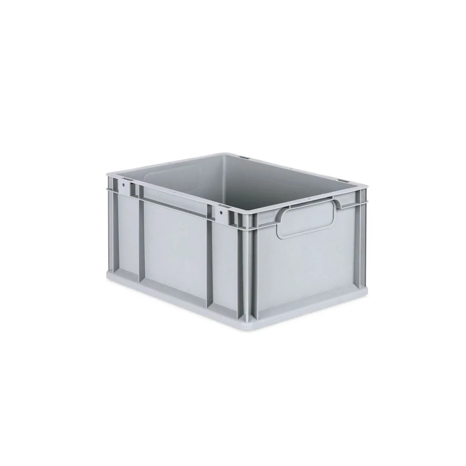 Graue PROREGAL Eurobox Nextgen Economy, 20 Liter, mit Scharnierdeckel und Griffen.