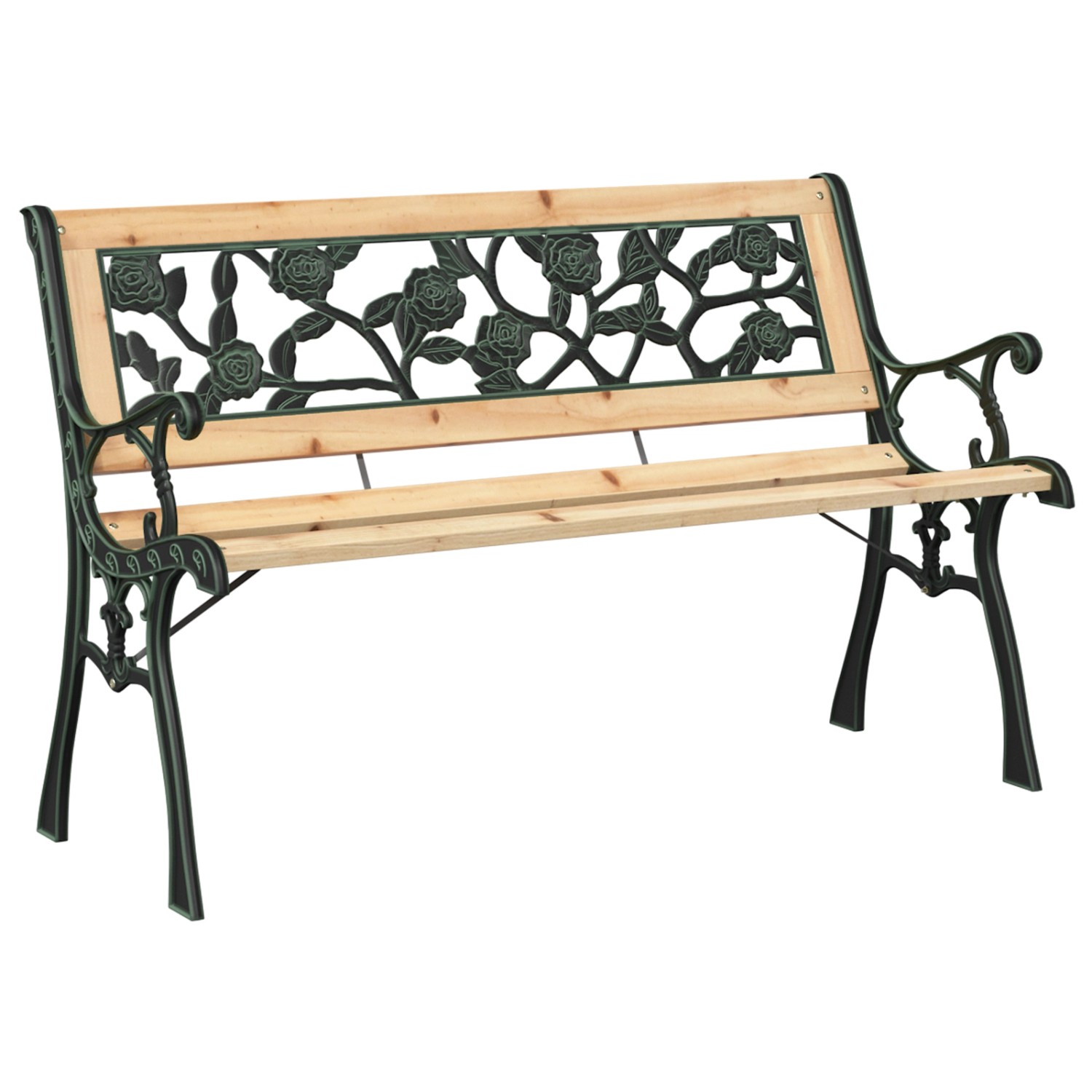 vidaXL Gartenbank mit Rosenmuster 116 cm Holz 319570 günstig online kaufen