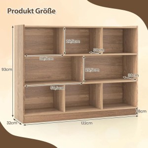 Costway Bücherregal 11 Fächern 74 x 24 x 106 cm Weiß