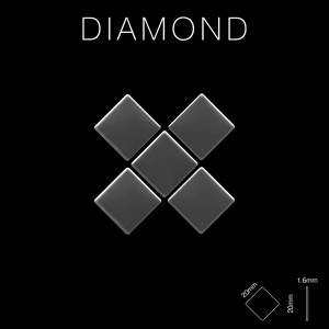 Hochglanz Mosaikfliese Diamond-Ti-SM aus Titan, dunkelgrau. Ideal für Bad & Küche.