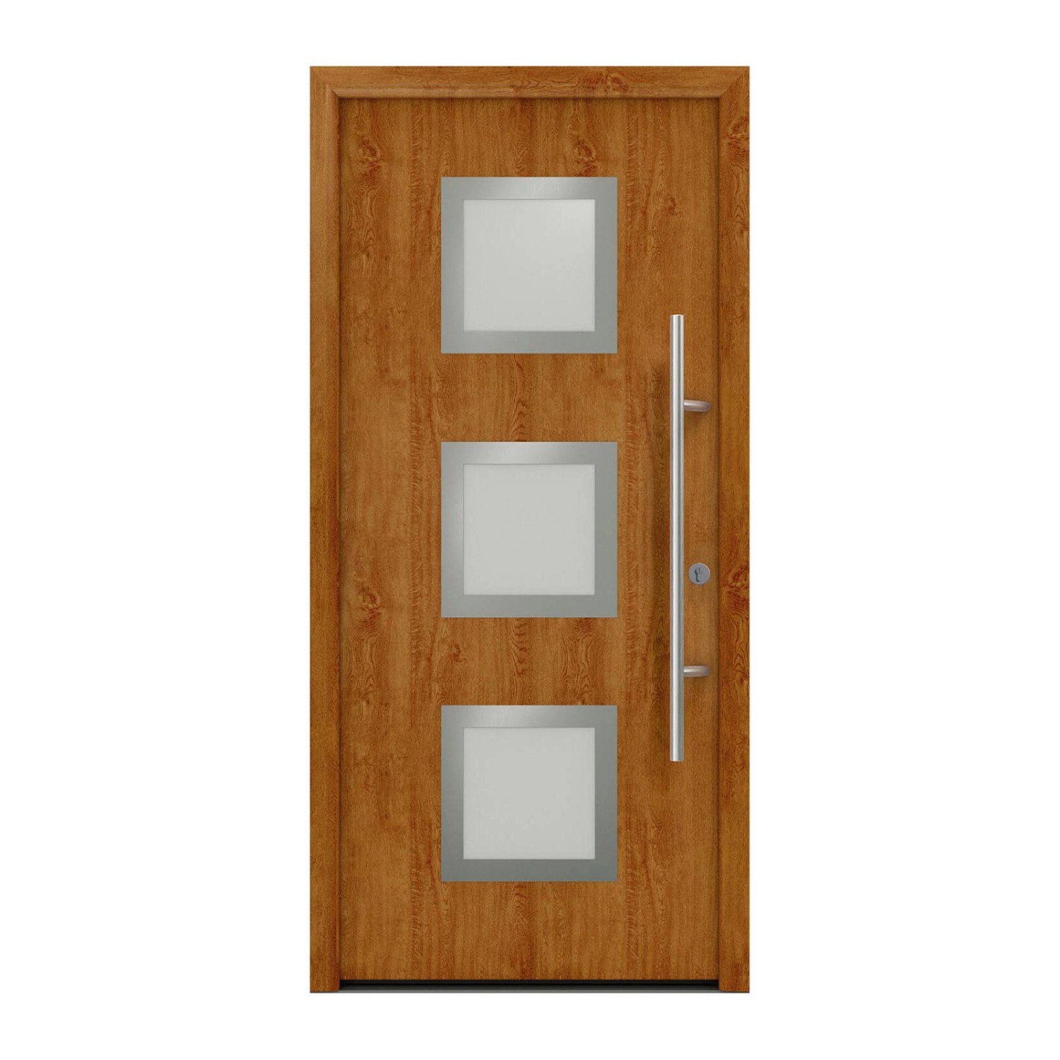 EcoStar Haustür Isopro Secur IPS 810S Golden Oak 110 cm x 210 cm DIN R günstig online kaufen