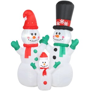 Outsunny Aufblasbar Schneemann Polyester 165L x 80B x 180H cm Weiß