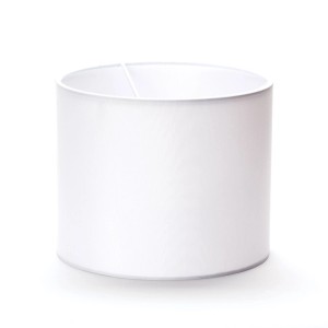 Weißer runder Stoff-Lampenschirm (Ø 20 cm) für E27/E14 Fassungen. Ideal für Tisch- & Deckenleuchten.