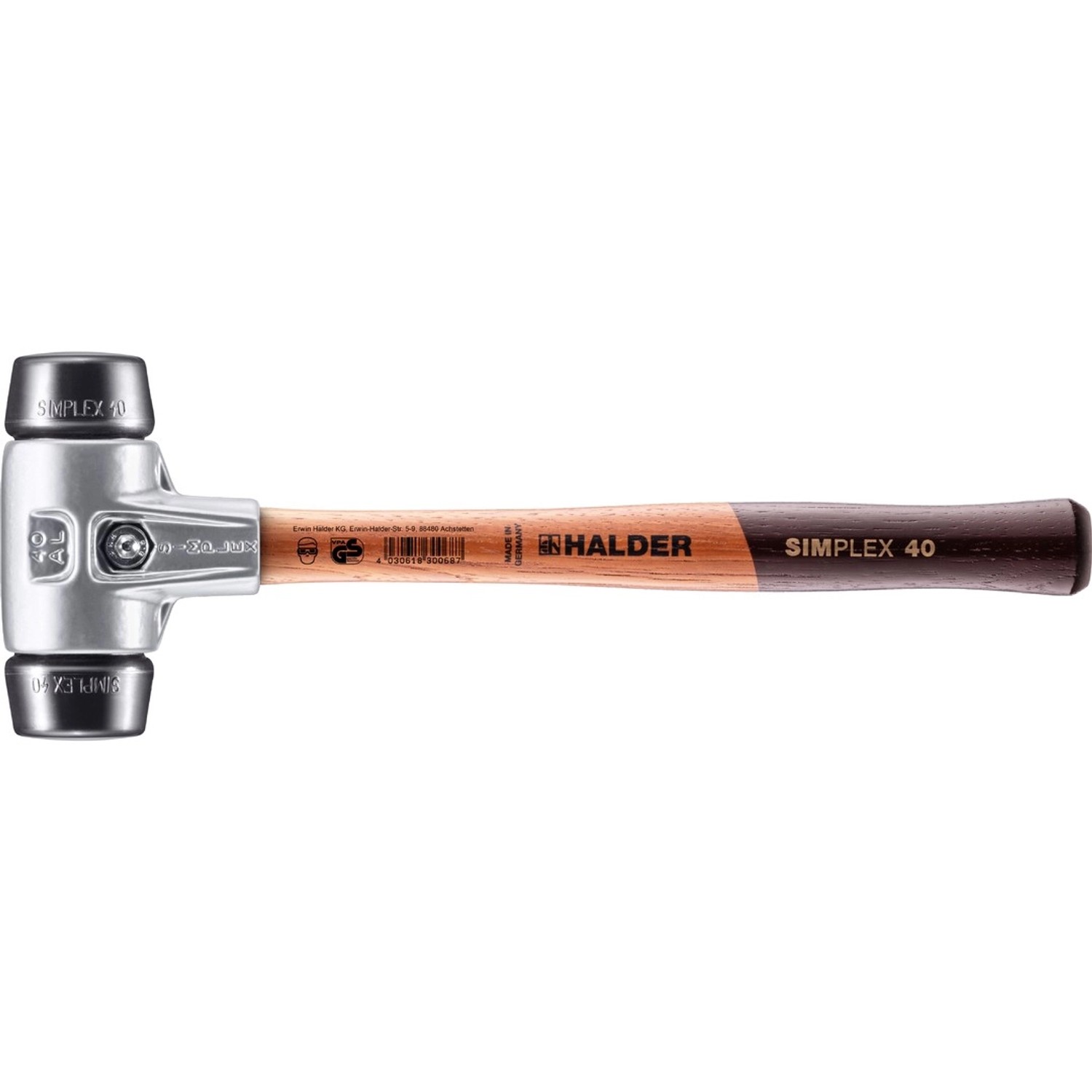 Halder Simplex Schonhammer Ø 40 mm Gummi mit Aluminiumgehäuse günstig online kaufen