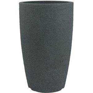 Anthrazitfarbener Pflanzwerk Pflanzkübel Pipe aus Kunststoff, Ø 37 x 55 cm.