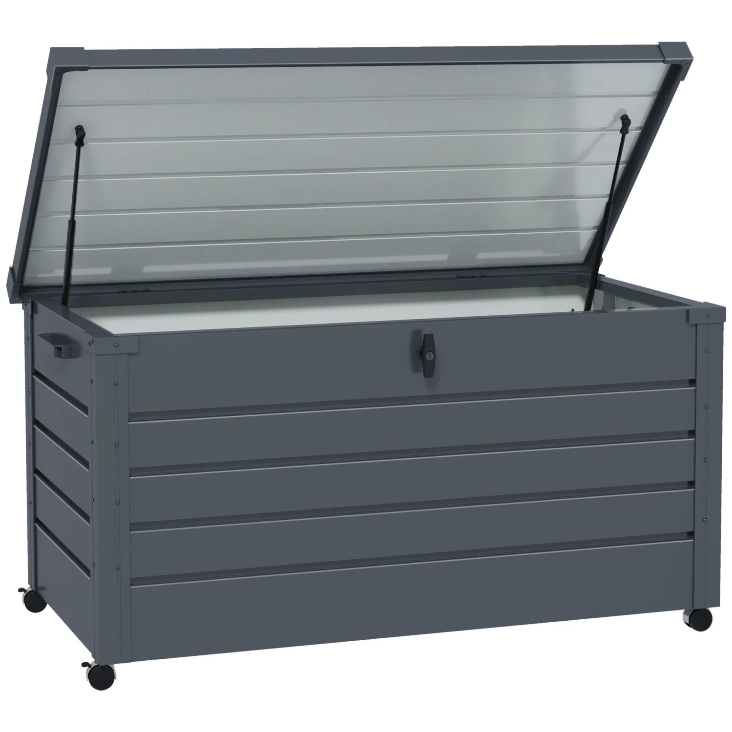 Furnicato Outdoor Aufbewahrungsbox Gartenbox Kissenbox Wetterbeständig 4 Rollen 100 X 62 X 65 Cm Dunkelgrau