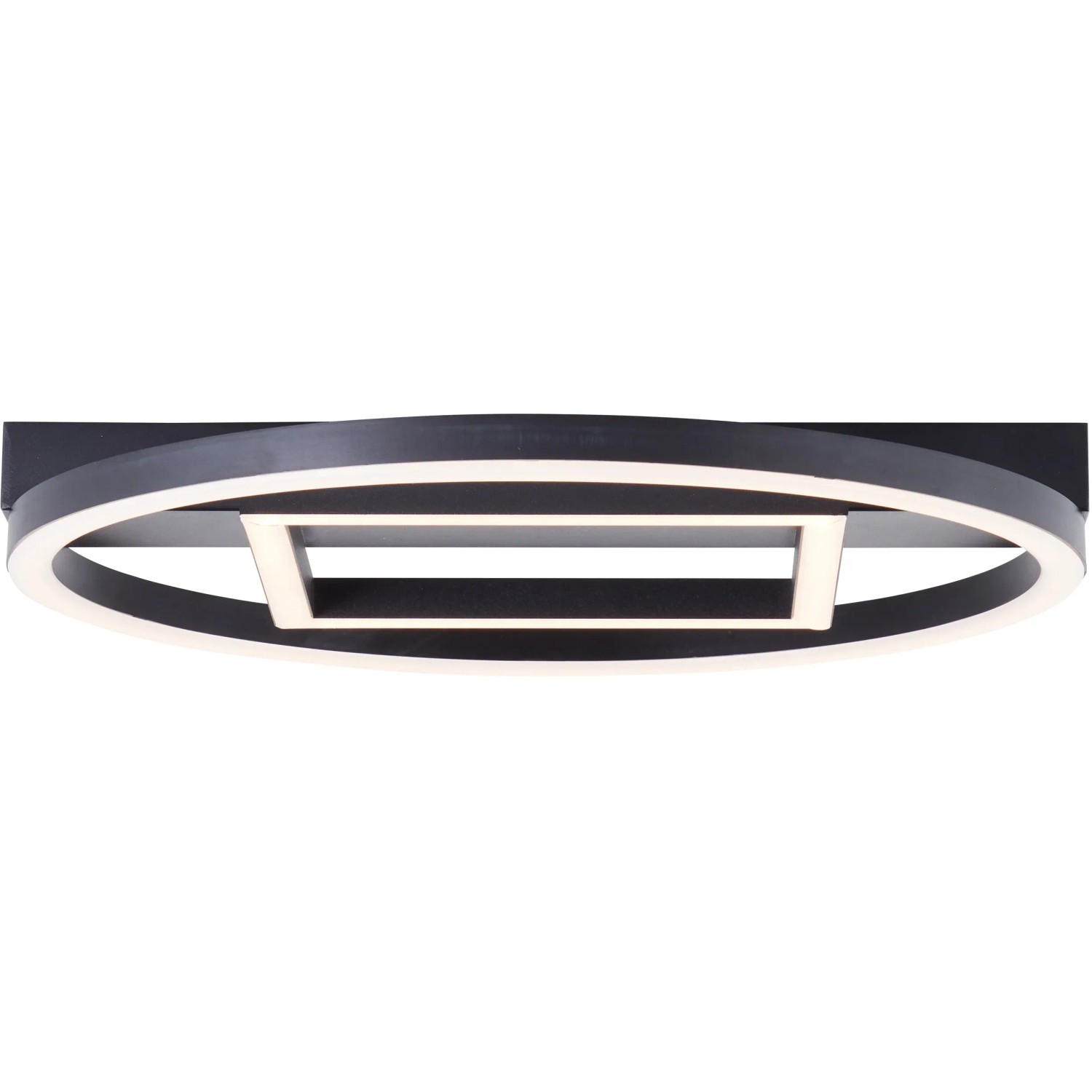 Moderne, schwarze LED-Deckenleuchte Maureen, 37x37 cm, 2500 Lumen für Wohnräume.