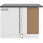 OPTIFIT Oslo214 Eckunterschrank, 110 cm, Feinstruktur Weiß mit Arbeitsplatte in Anthrazit.