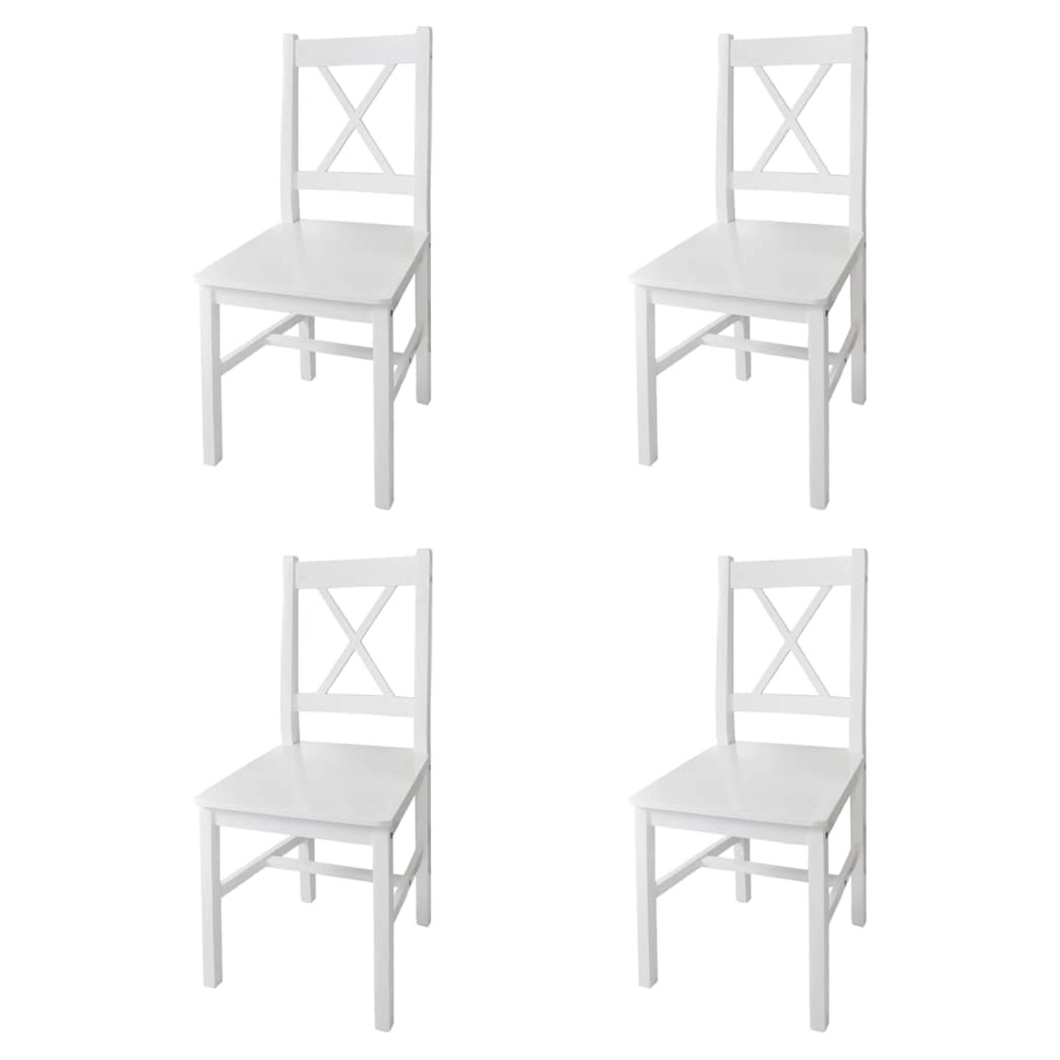 vidaXL Esszimmerstühle 4 Stk Weiß Kiefernholz 241511 günstig online kaufen