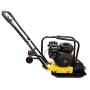 Güde Rüttelplatte GRP 60E: Baumaschine zum Verdichten von Flächen, mit gelbem Gehäuse und schwarzem Motor.