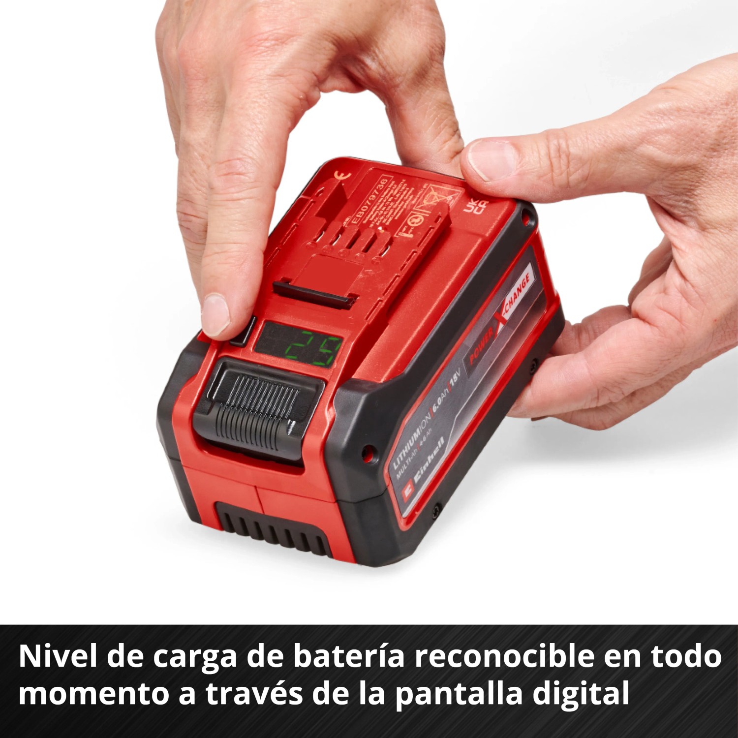 Einhell Power X-Change Akku 18V 4-6 Ah Multi-Ah PXC Plus mit digitaler Ladeanzeige.